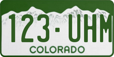 CO license plate 123UHM
