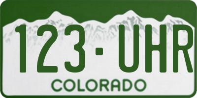 CO license plate 123UHR