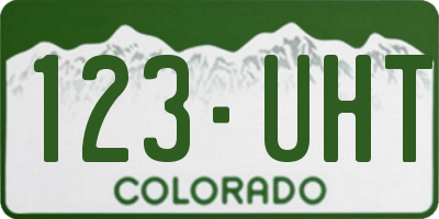 CO license plate 123UHT