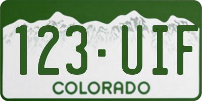 CO license plate 123UIF