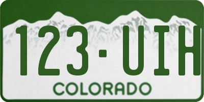 CO license plate 123UIH