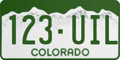 CO license plate 123UIL