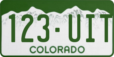 CO license plate 123UIT