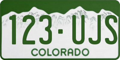 CO license plate 123UJS