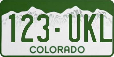 CO license plate 123UKL