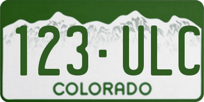 CO license plate 123ULC