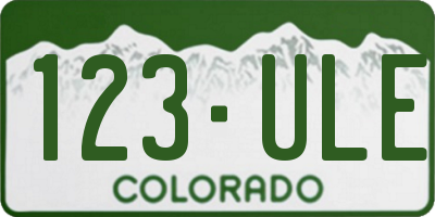 CO license plate 123ULE