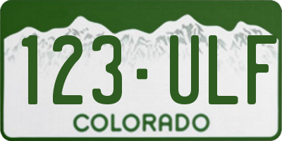 CO license plate 123ULF