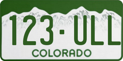 CO license plate 123ULL