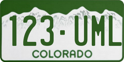 CO license plate 123UML
