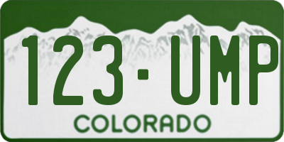 CO license plate 123UMP