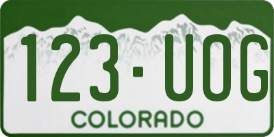 CO license plate 123UOG