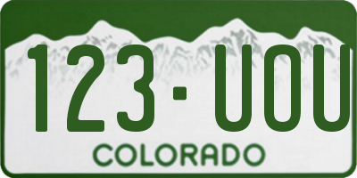 CO license plate 123UOU