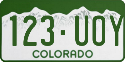 CO license plate 123UOY