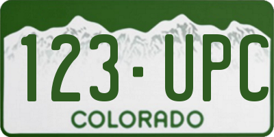 CO license plate 123UPC