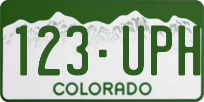 CO license plate 123UPH