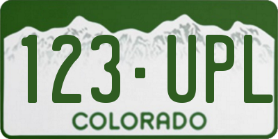 CO license plate 123UPL