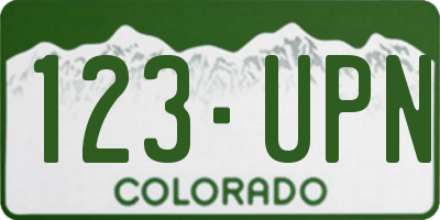 CO license plate 123UPN