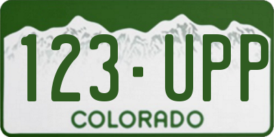CO license plate 123UPP