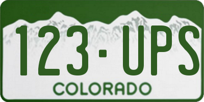 CO license plate 123UPS