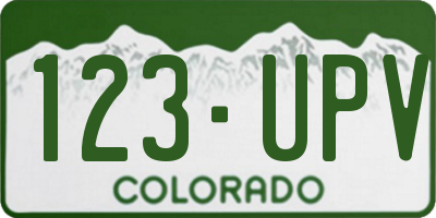 CO license plate 123UPV