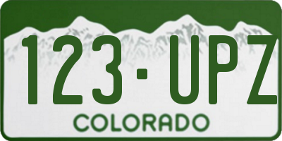 CO license plate 123UPZ