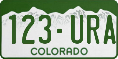 CO license plate 123URA