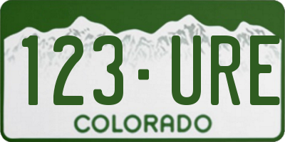 CO license plate 123URE