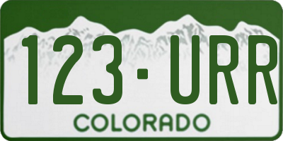 CO license plate 123URR