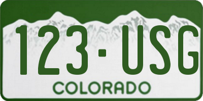 CO license plate 123USG