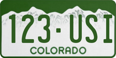 CO license plate 123USI