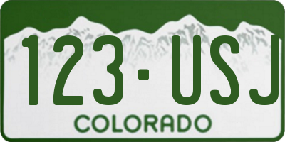 CO license plate 123USJ