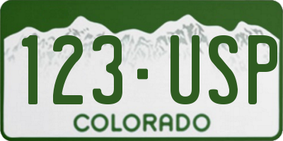 CO license plate 123USP