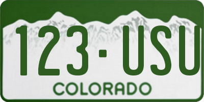 CO license plate 123USU