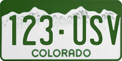 CO license plate 123USV