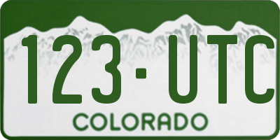 CO license plate 123UTC