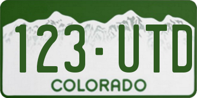 CO license plate 123UTD