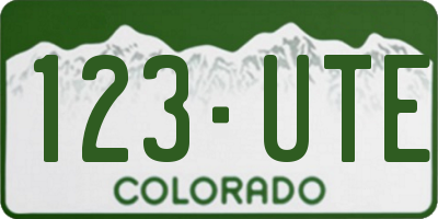 CO license plate 123UTE