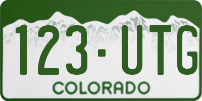 CO license plate 123UTG