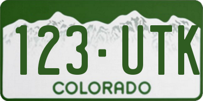 CO license plate 123UTK