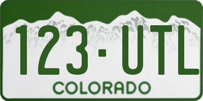 CO license plate 123UTL