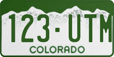 CO license plate 123UTM