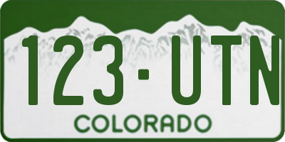 CO license plate 123UTN