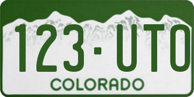 CO license plate 123UTO