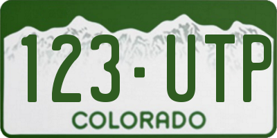 CO license plate 123UTP