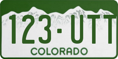 CO license plate 123UTT