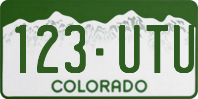CO license plate 123UTU
