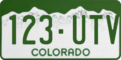 CO license plate 123UTV