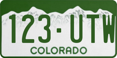 CO license plate 123UTW