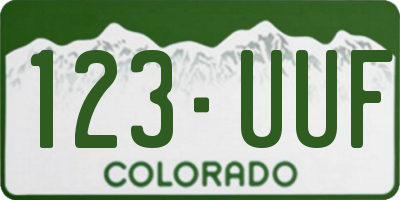 CO license plate 123UUF